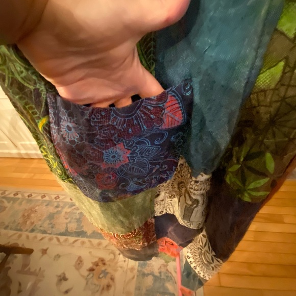 NWT Rising International Patchwork Overalls Made in Nepal - Picture 14 of 15